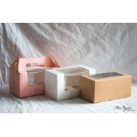 Kraft / White / Pink 2-Cupcake Box